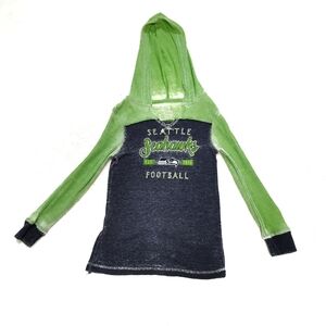 Little girl's Seattle Seahawks pullover hoodie size 6X, very sheer.